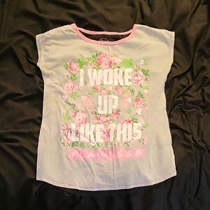 Floral Print Kids Shirt - Pink and White